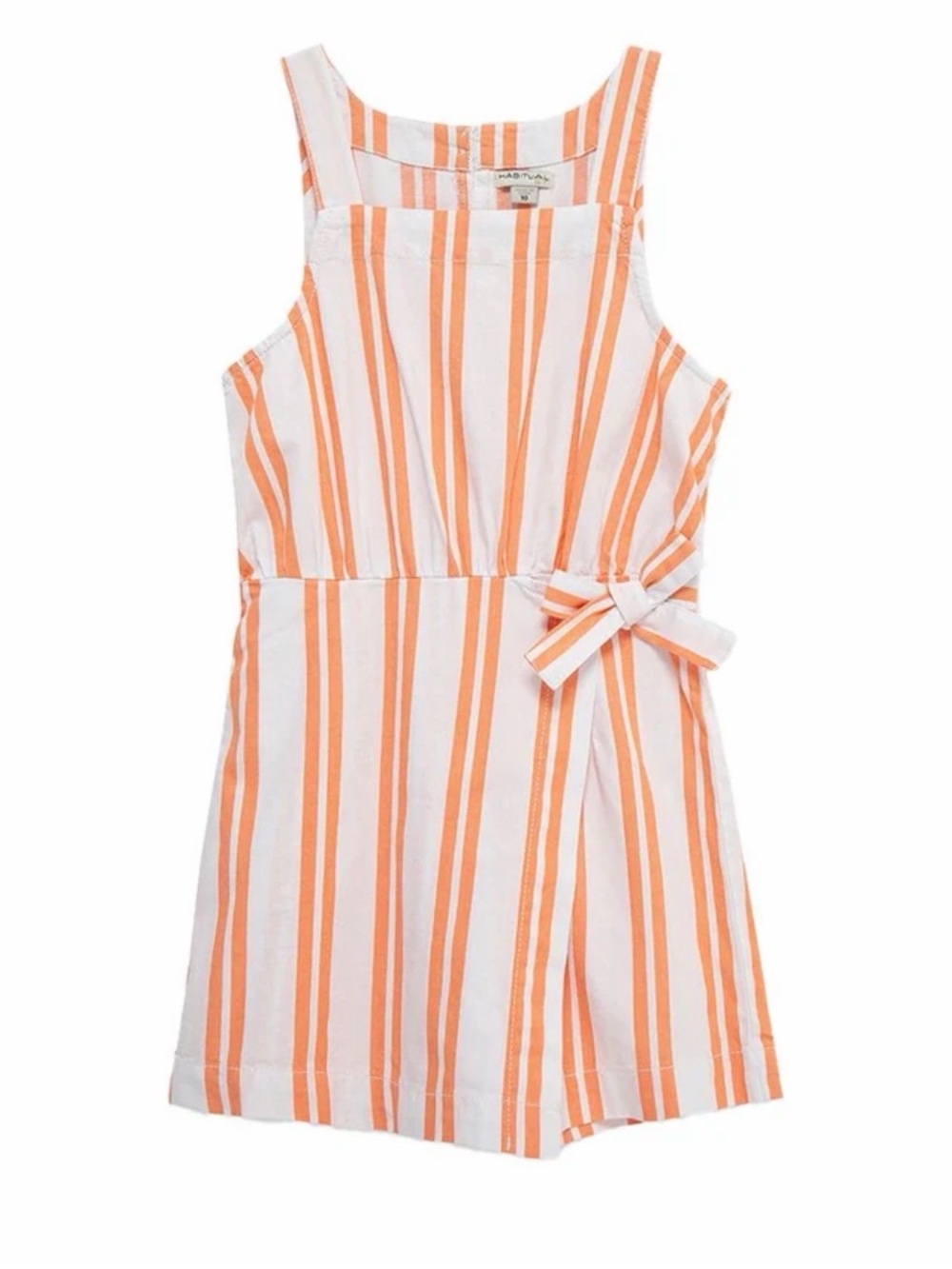 Habitual Mock Wrap Romper Orange and White Romper